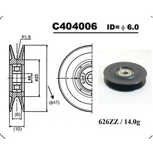 Con lăn vòng bi sứ bearing roller guide Yuasa Yarn No. C404006 